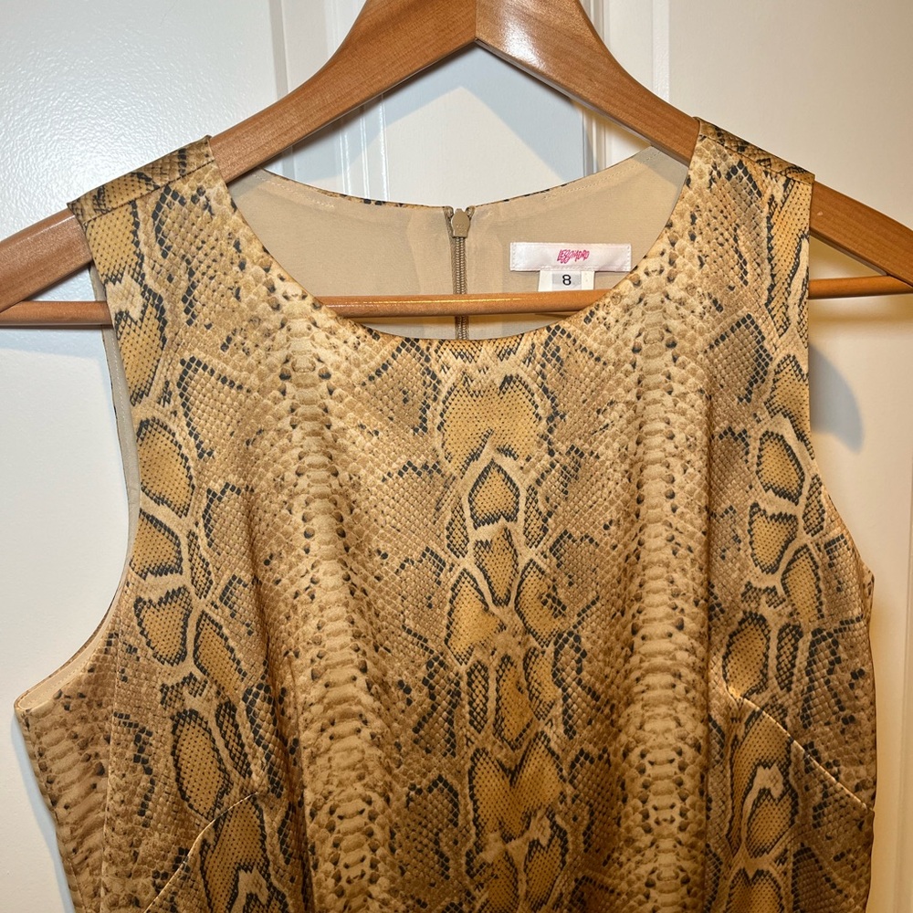 Leggiadro Sleeveless Snake Print Shift Dress Size 8